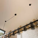 Pendant Light "Melvira – 14 cylindrical glass shades in amber and chrome look