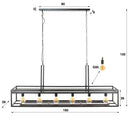 Pendant Light "Talor – 6 sockets with a sturdy metal frame in charcoal gray