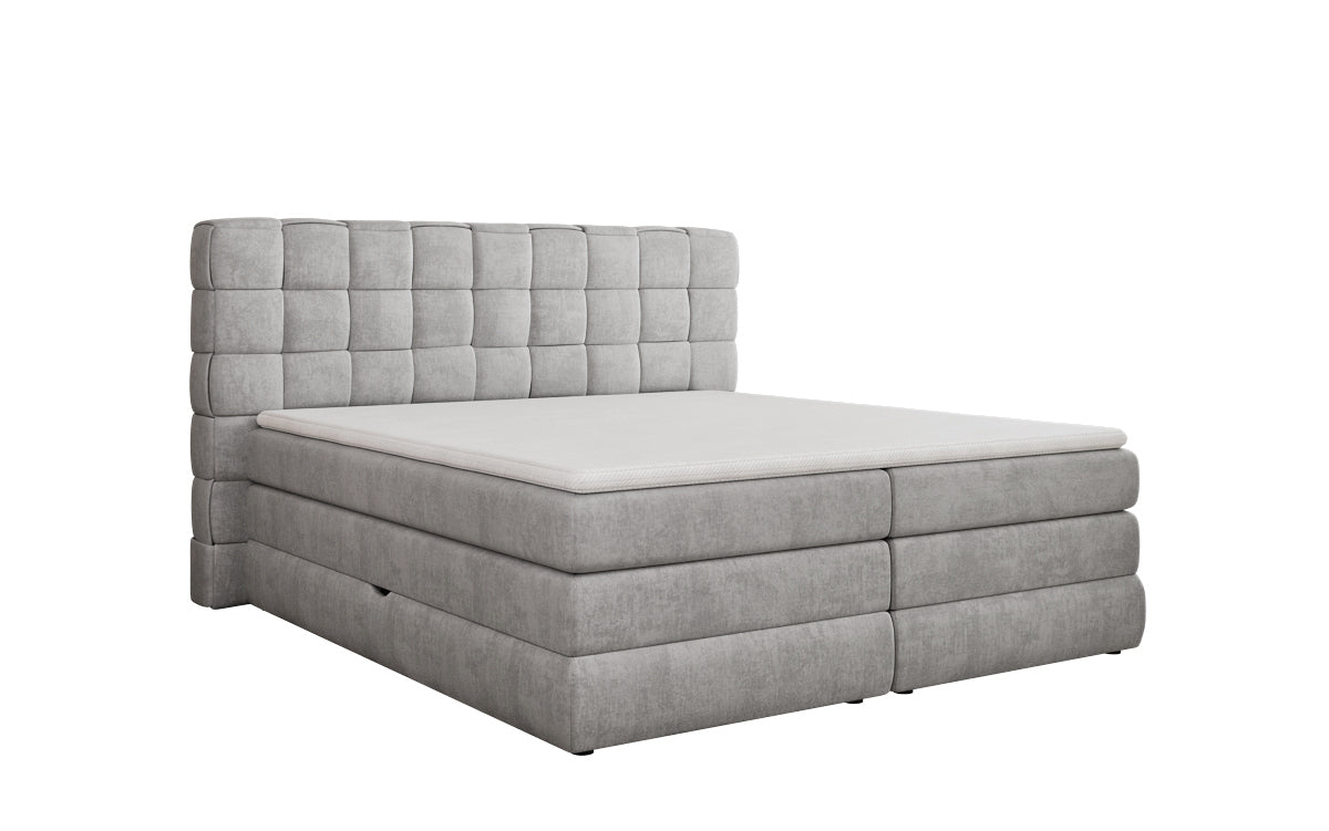 Trama box spring bed with storage in velvet
