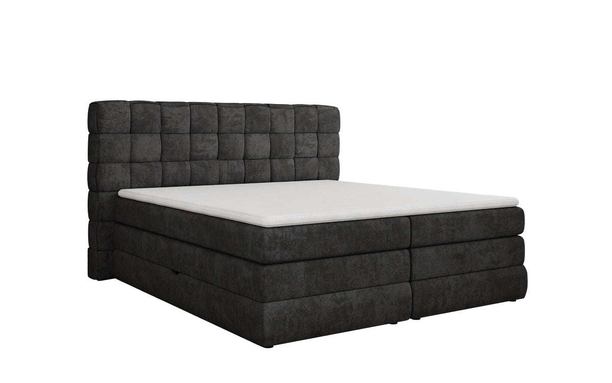 Trama box spring bed with storage in fabric