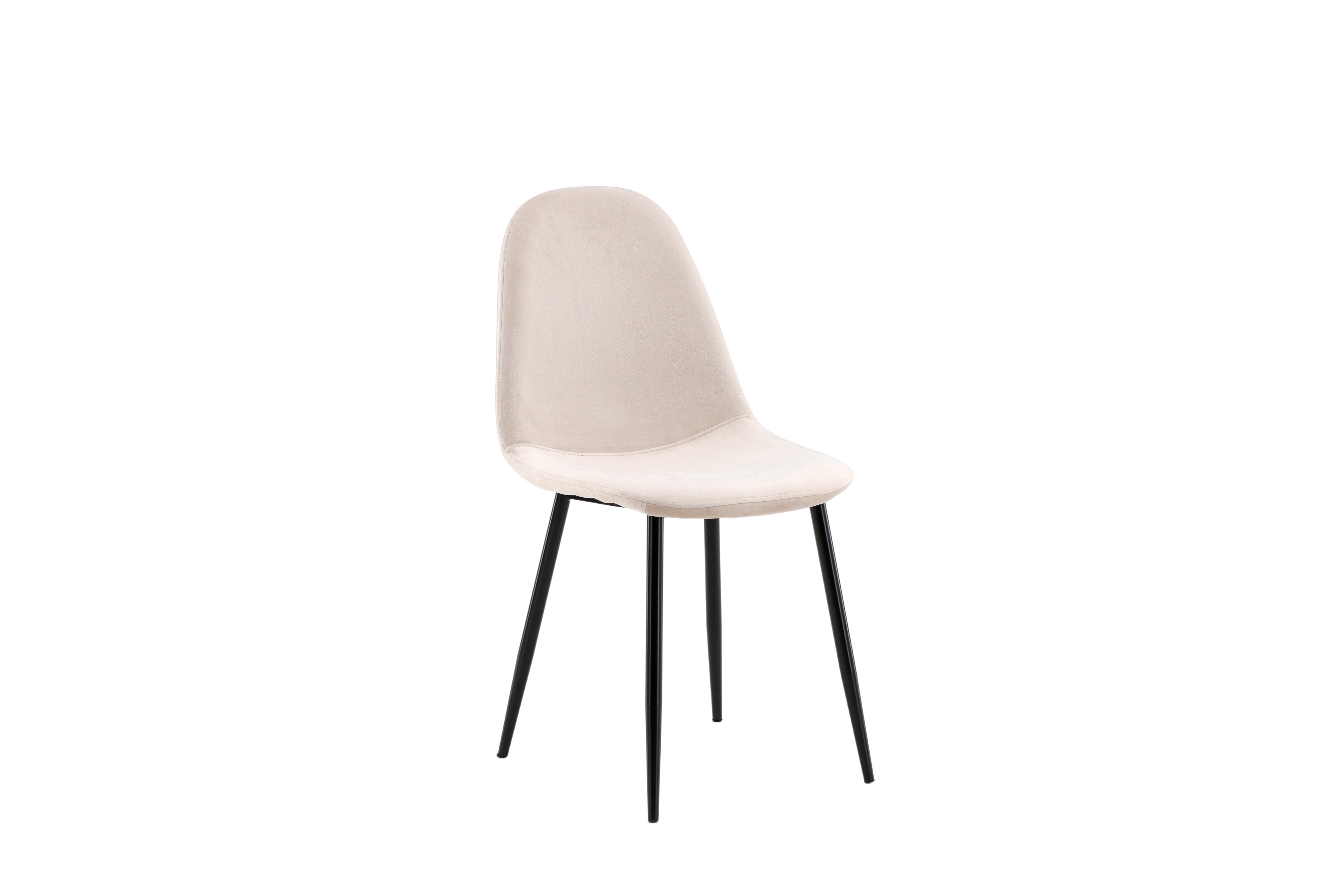 Set of 2 - Dining chair Marzio in White with black frame
