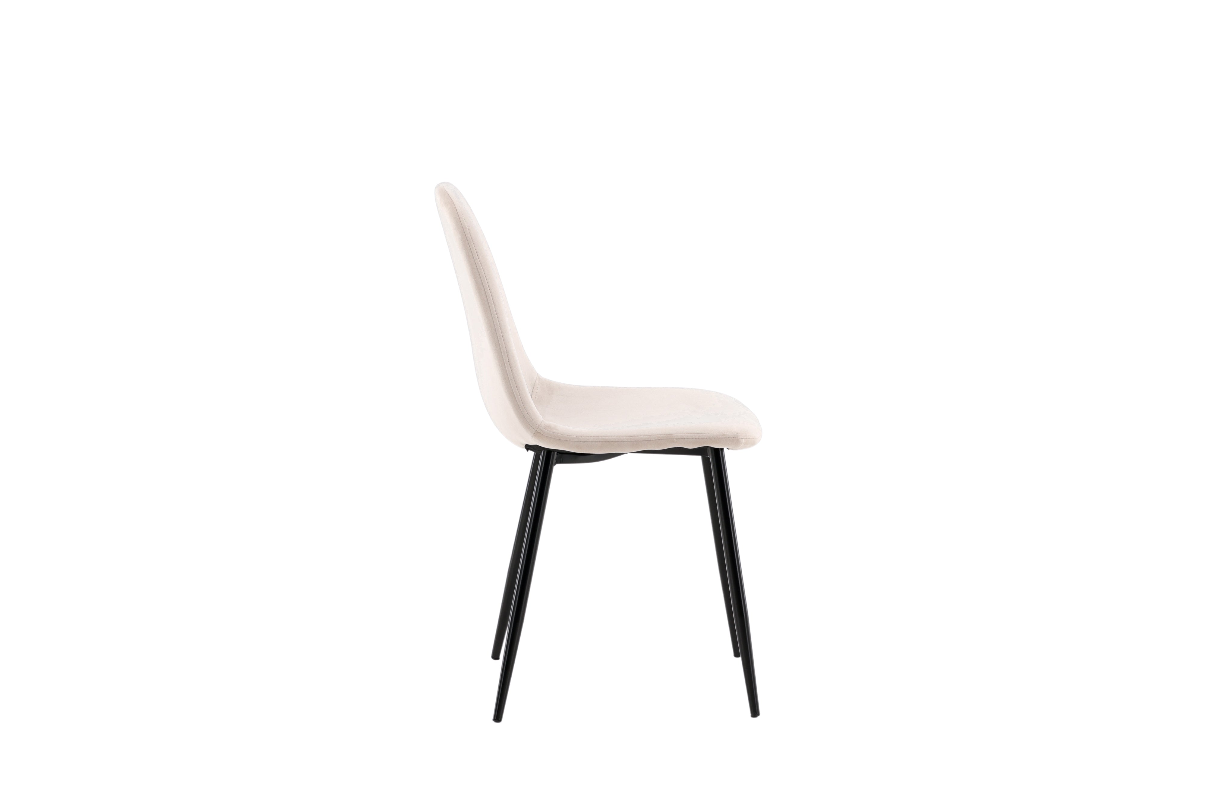 Set of 2 - Dining chair Marzio in White with black frame