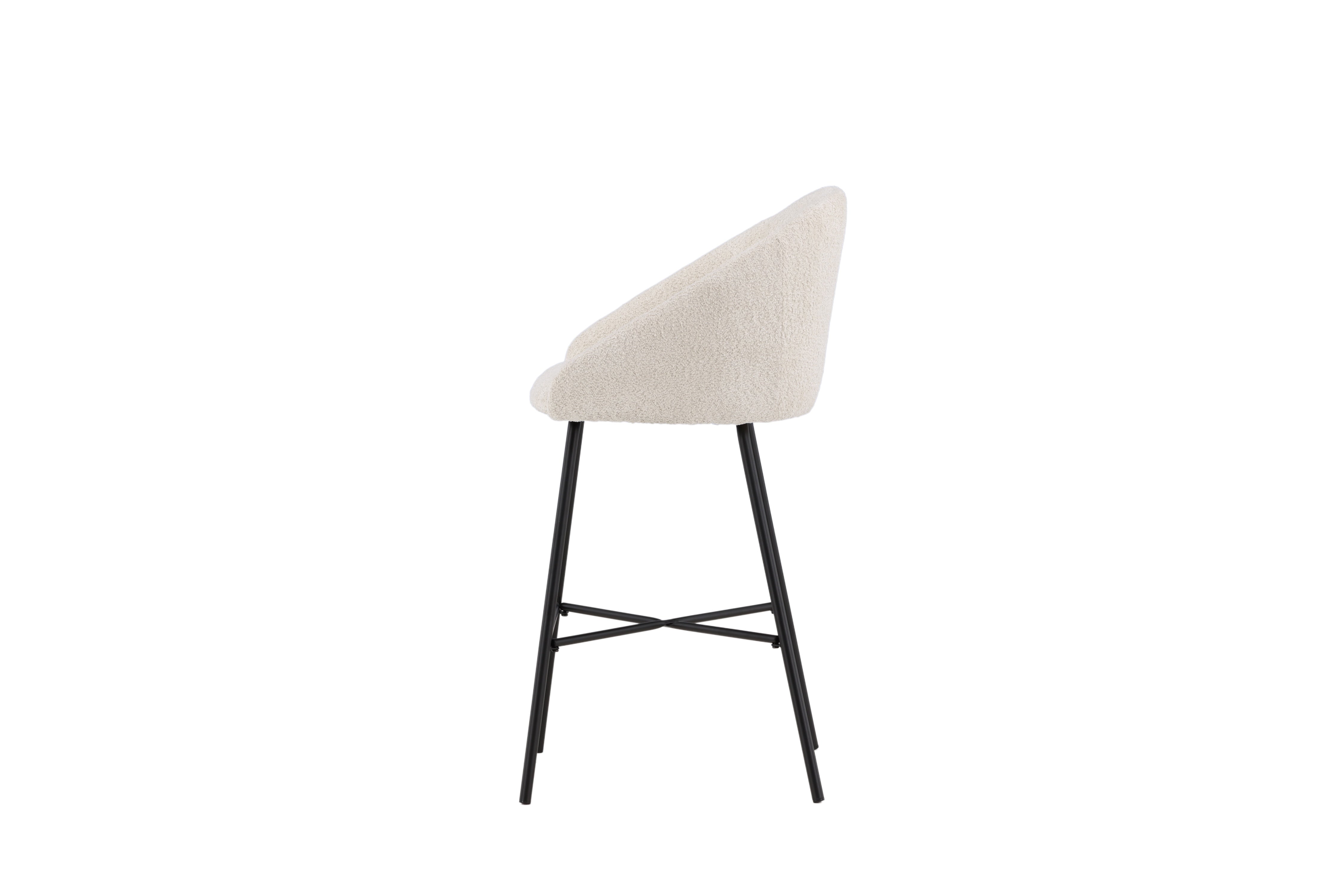 Set of 2 - Zaleno bar stools in White with black frame