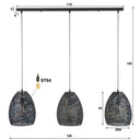 Pendant light "Lumeya - With 3 perforated, handcrafted metal lampshades in Black-Bronze