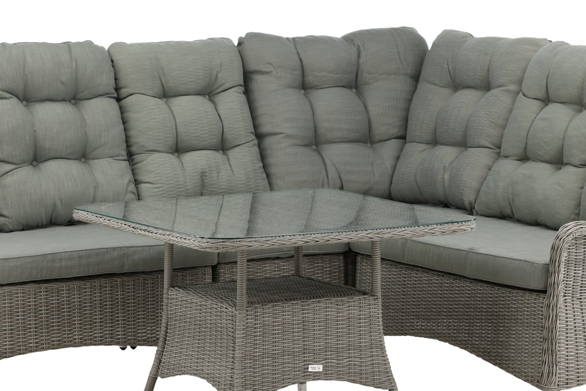 Garden Lounge Set Samui – made of Aluminum & Polyrattan with Glass Coffee Table