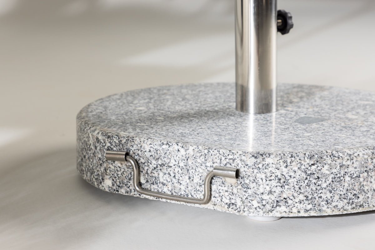 Sunshade Stand Dom - 40 kg Granite Umbrella Stand with Wheels in Gray