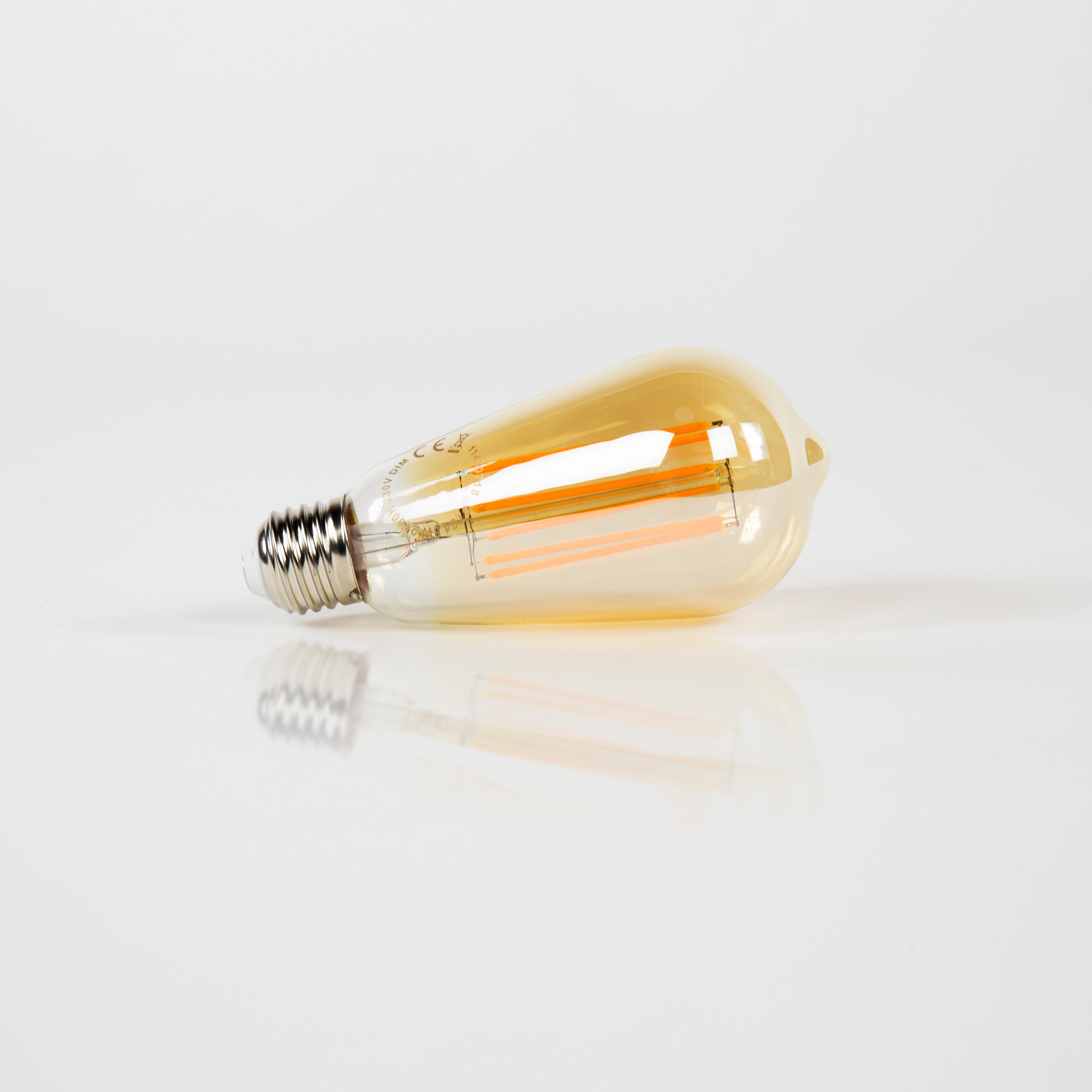 LED light bulb Aura Drop – ST64-E27 with amber-colored glass