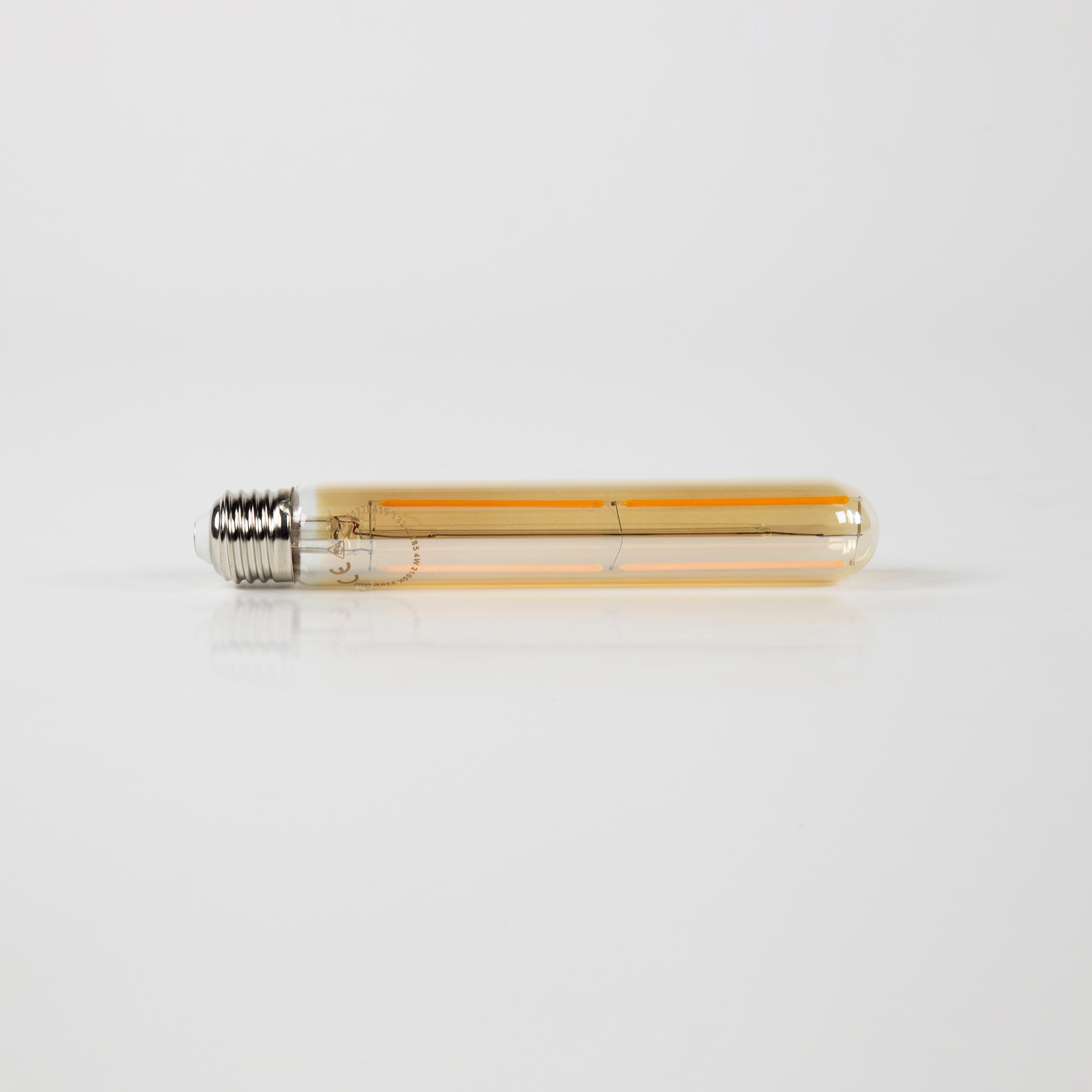 LED incandescent bulb Tavio – T32-E27 in tubular shape with amber-colored glass