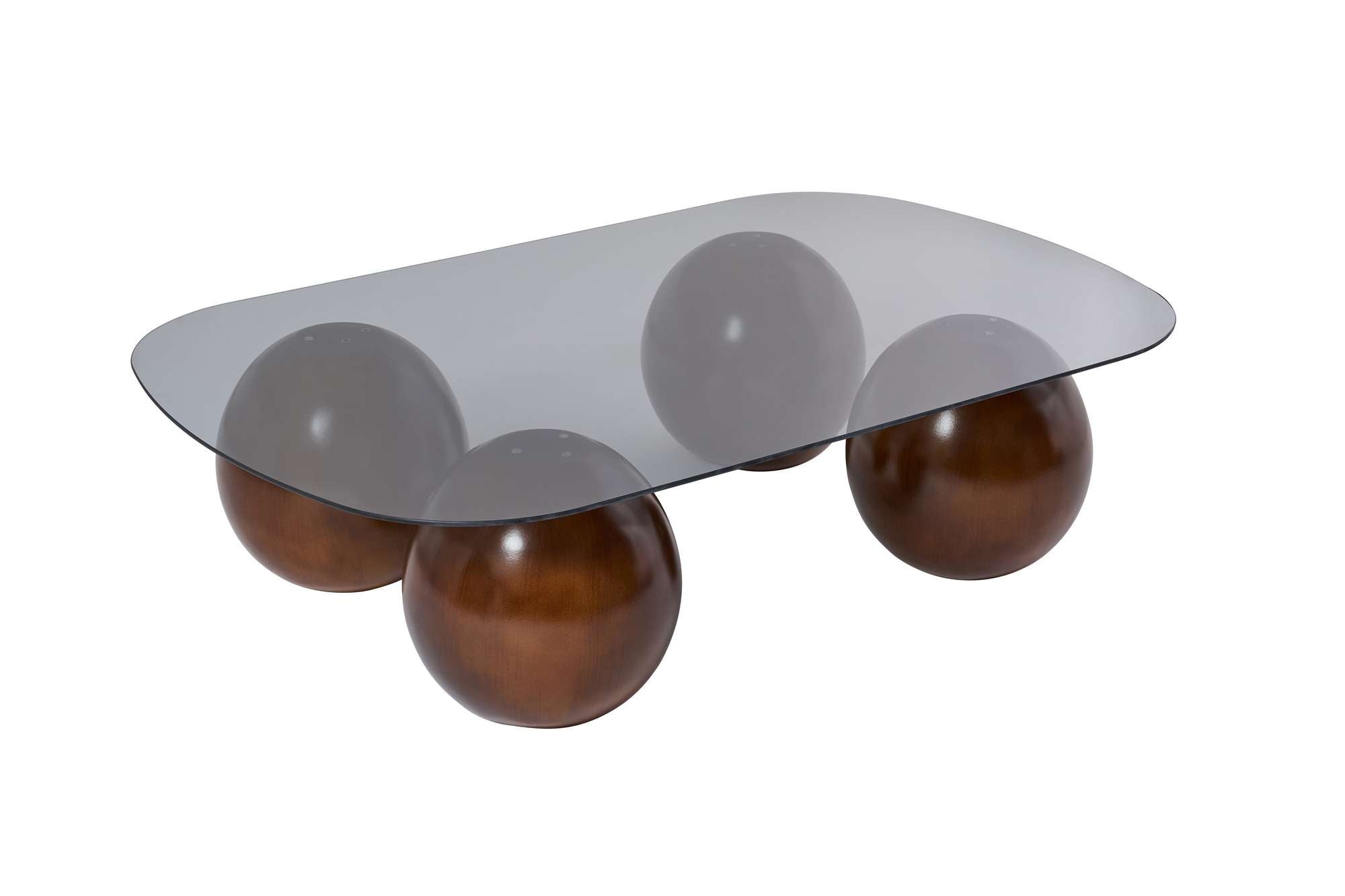 Coffee Table Ravento - Tempered Glass Tabletop with Rounded Corners