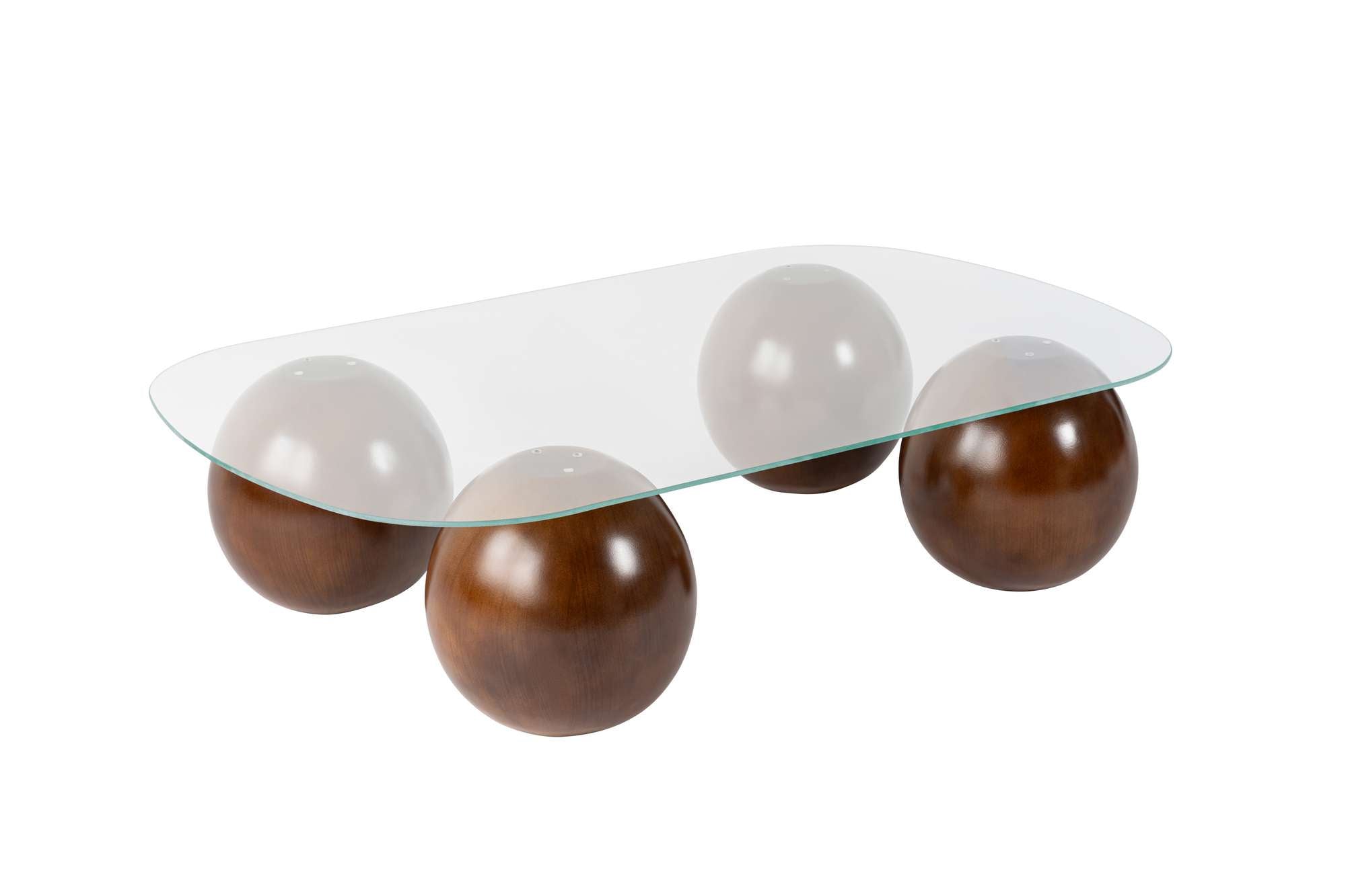 Coffee Table Ravento - Tempered Glass Tabletop with Rounded Corners