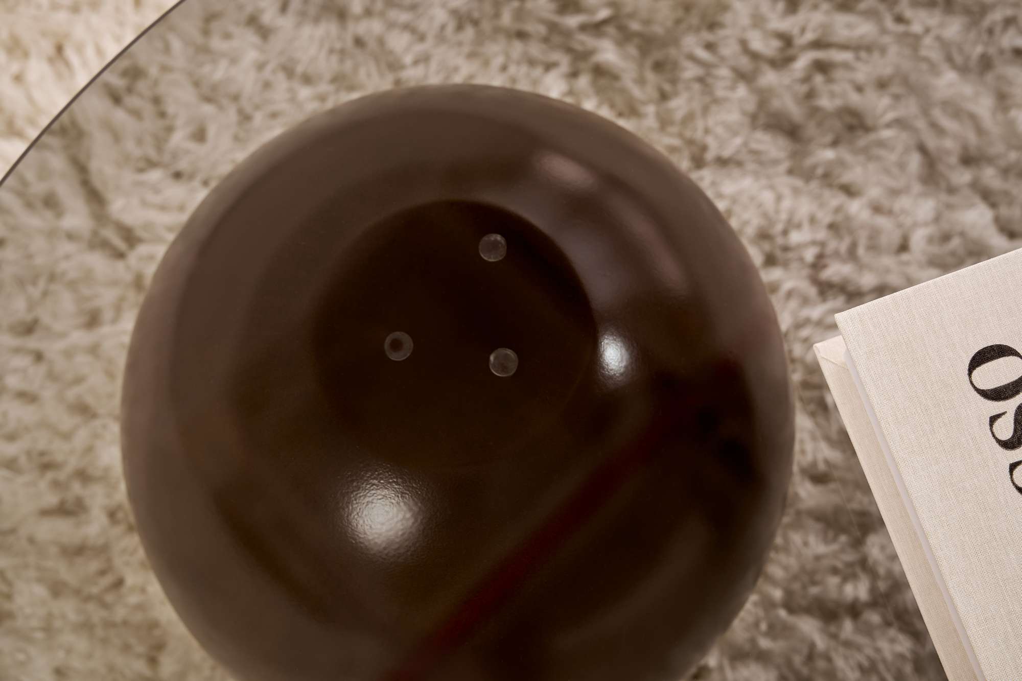 Coffee Table Morento - with Round, Tempered Glass Tabletop