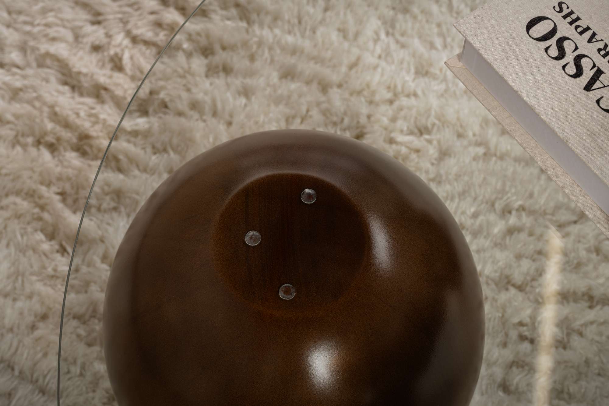 Coffee Table Morento - with Round, Tempered Glass Tabletop