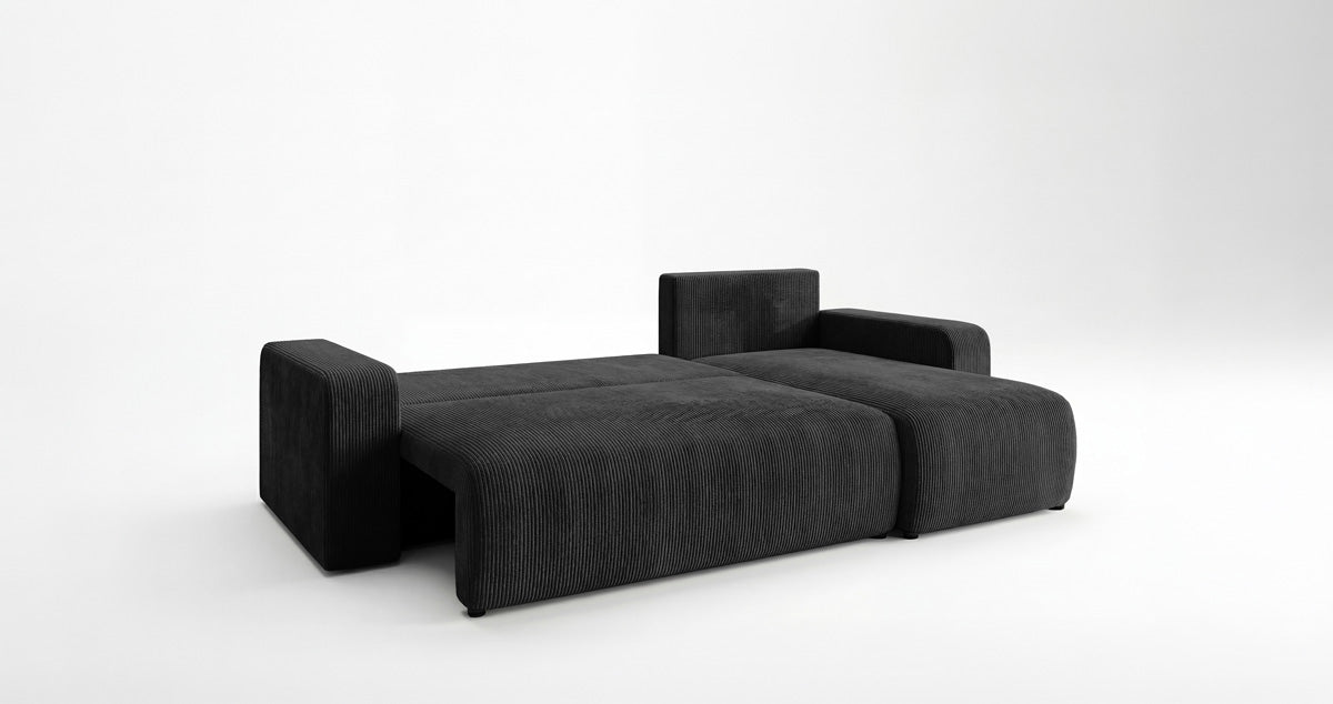 Designer Sofa Calva mit Schlaf- und Klappfunktion in Cord