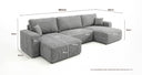 Designer Sofa Noma U mit Schlaffunktion und Stauraum in Cord
