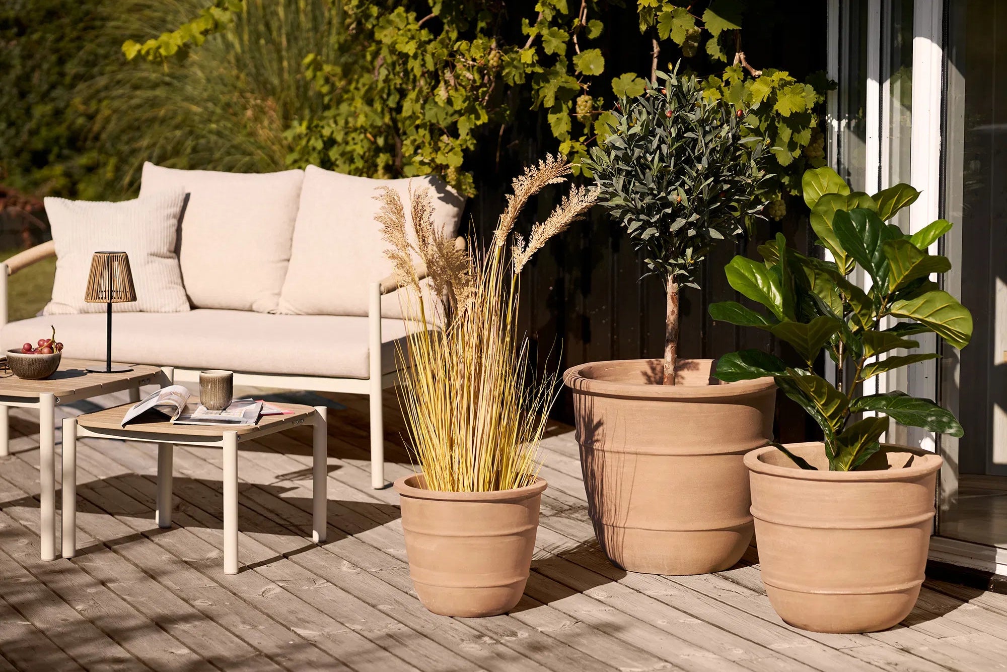 Plant Pot Set Eirvien – Natural Appearance in Terracotta (Set of 3)