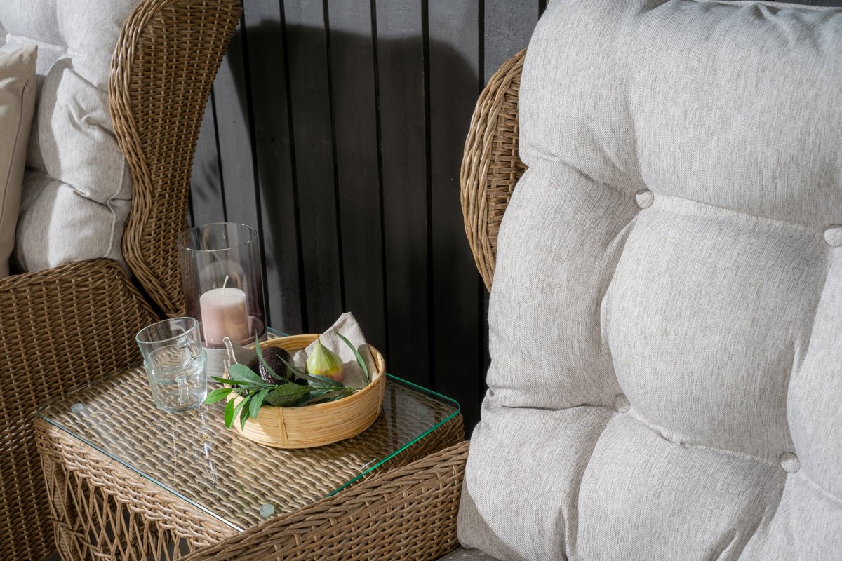 Garten Loungeset Lenox - in Natur mit verstellbarer Rückenlehne