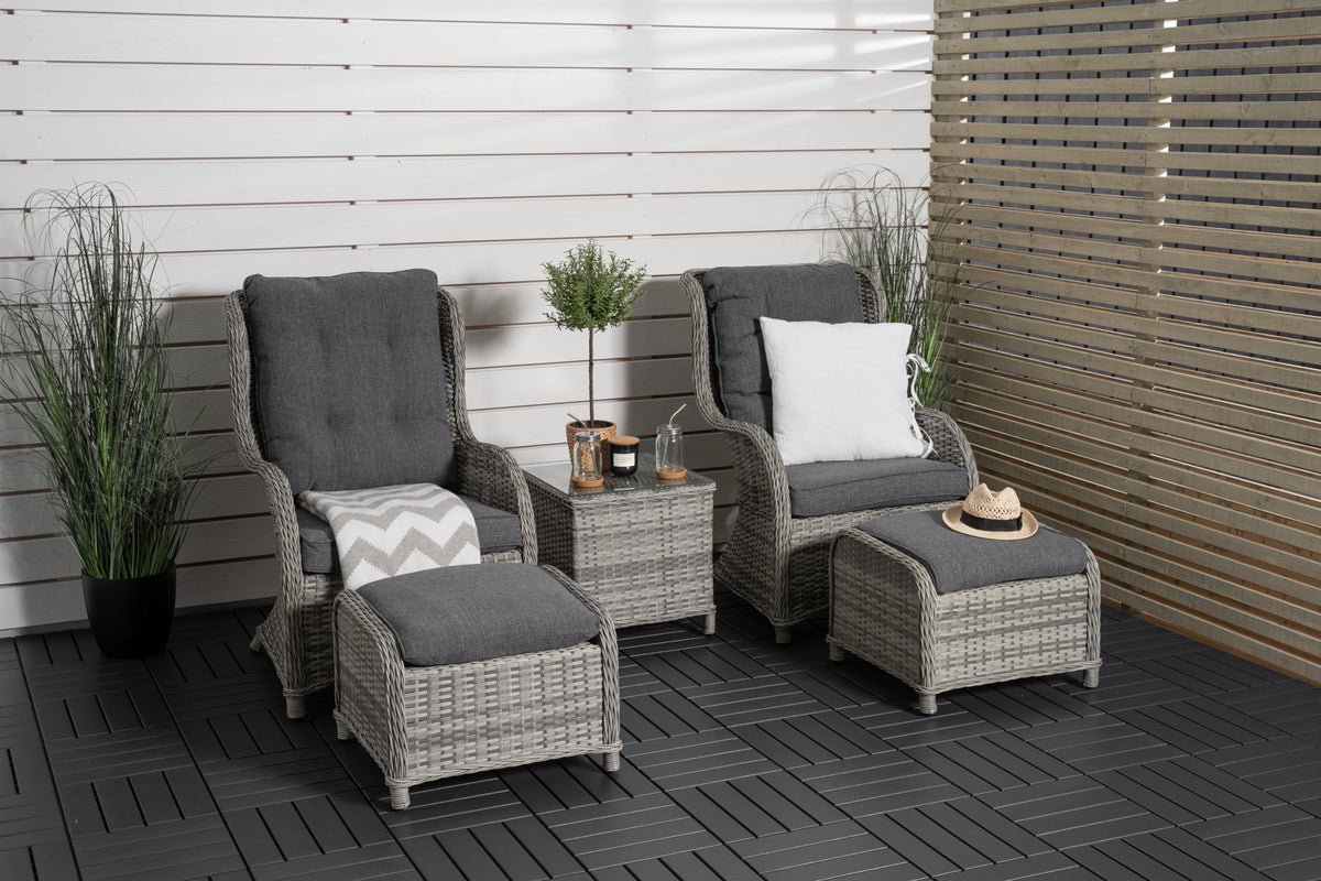 Garden Lounge Set Tarell – 3-piece Set with Armchairs & Table