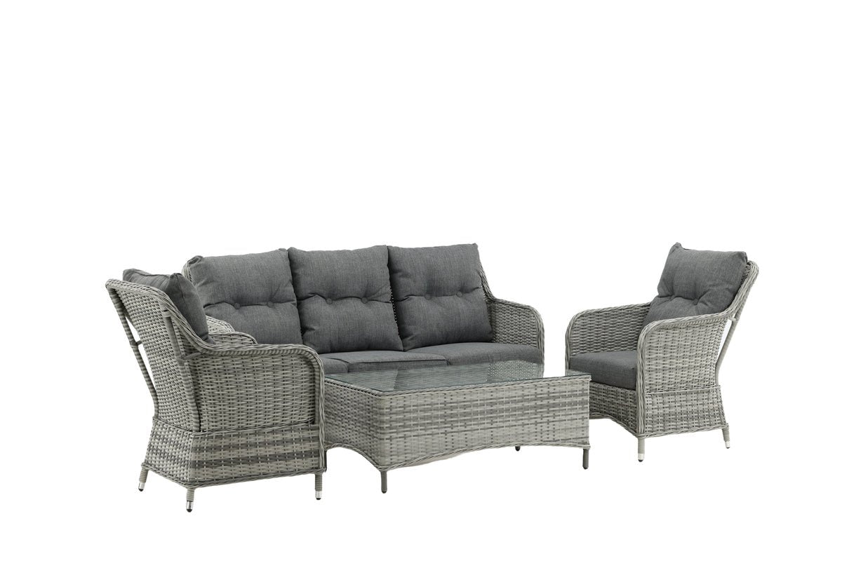Garten Sofa-Set Ravion – 4-teilig mit Tisch in Grau