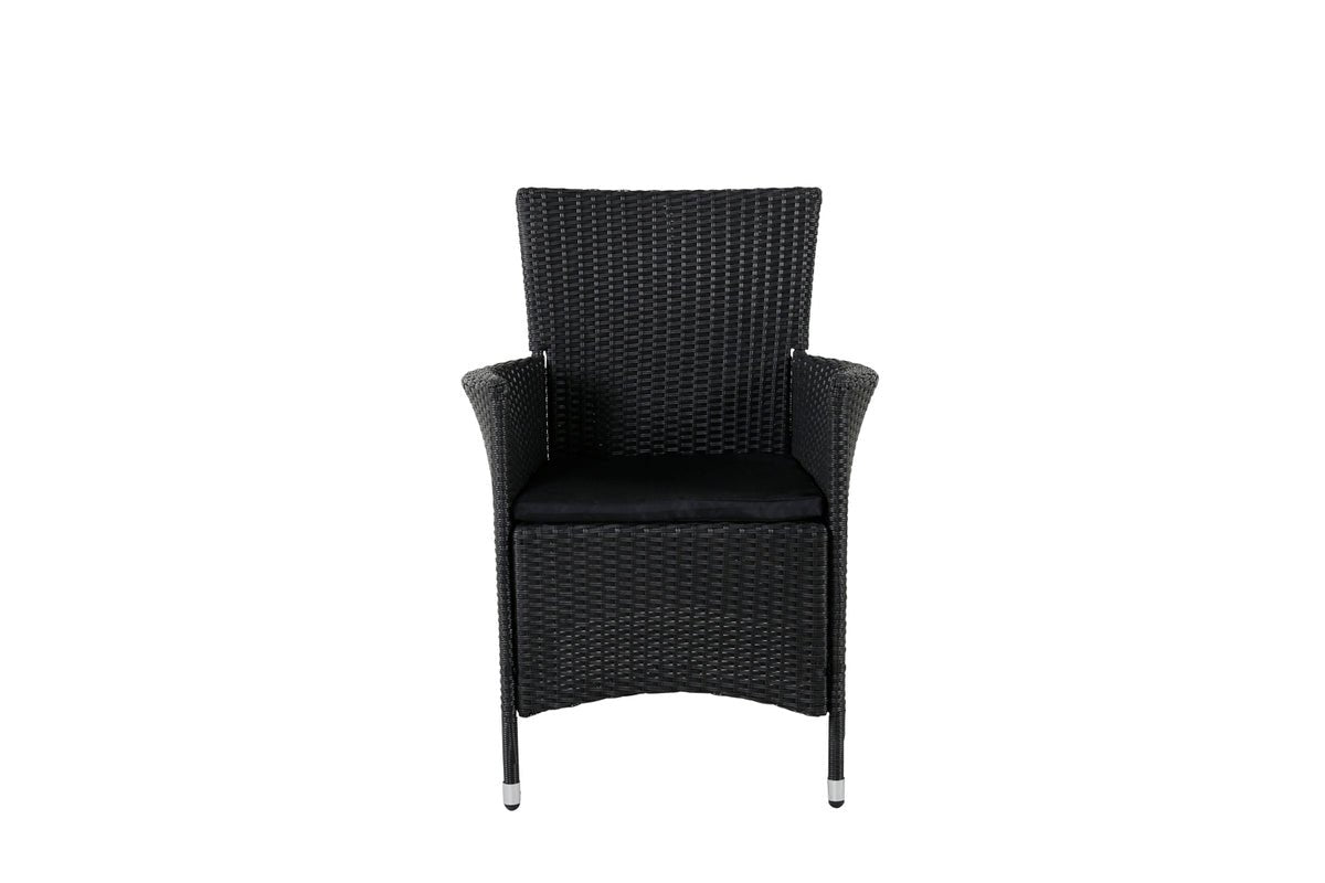 2-piece set - Garden chair Caro made of rattan in Black