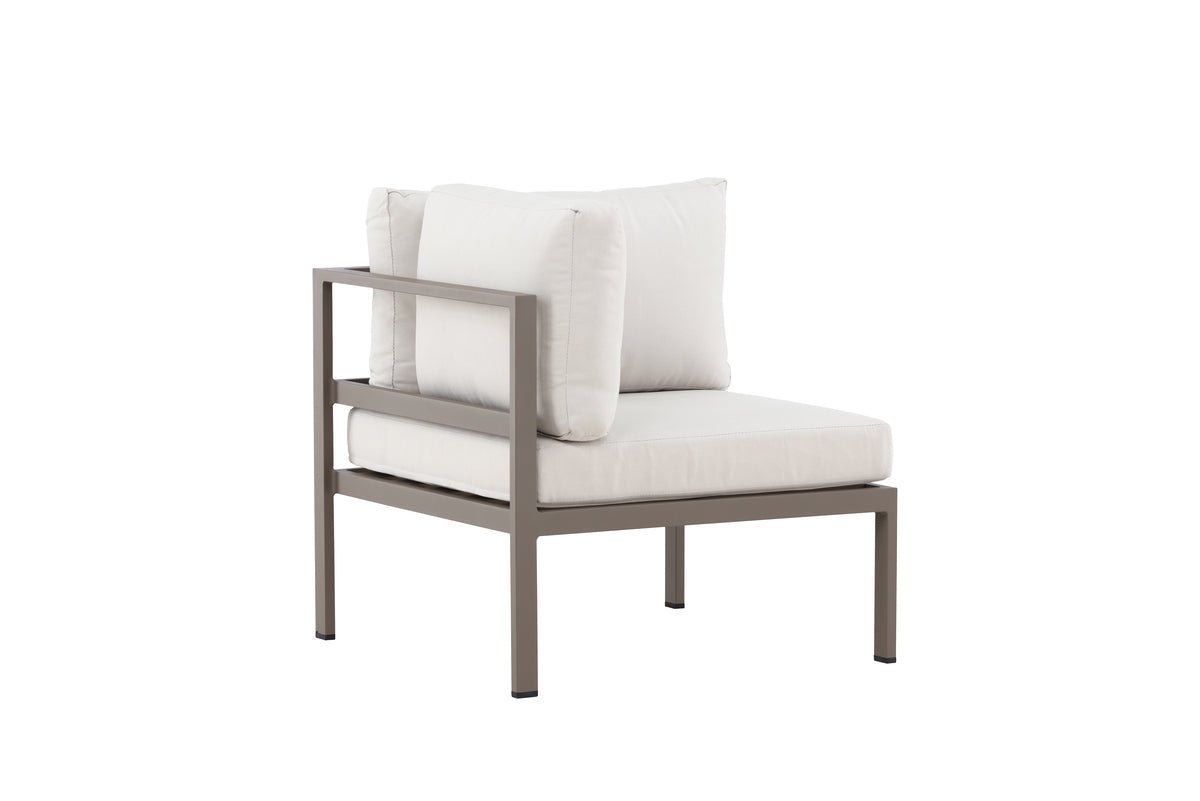 Gartenbank Eckmodul Borelio - Aus Aluminium in den Farben Khaki und Beige