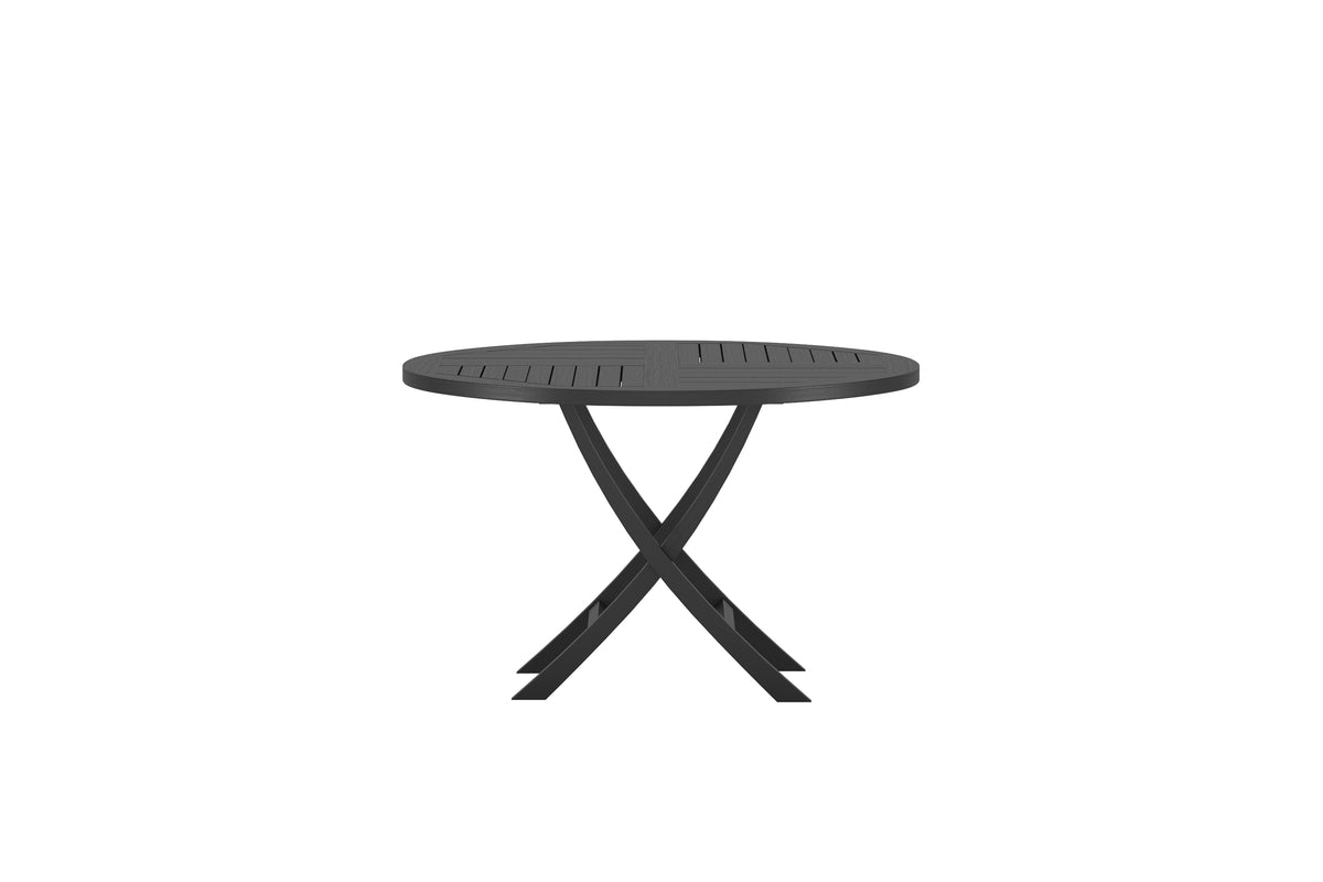 Garden Dining Table Lunaro - Ø 120cm made of Black Teak Wood