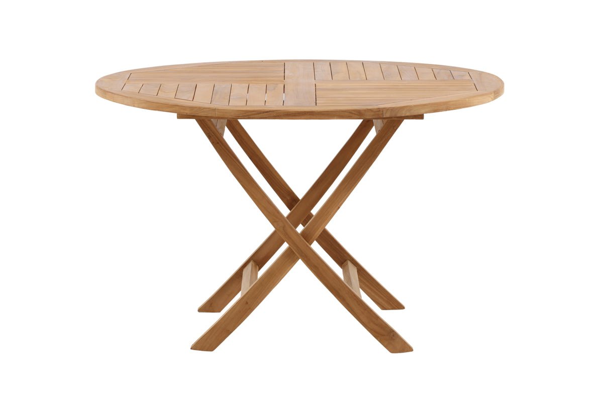 Garden table Oraya - a round dining table made of teak wood