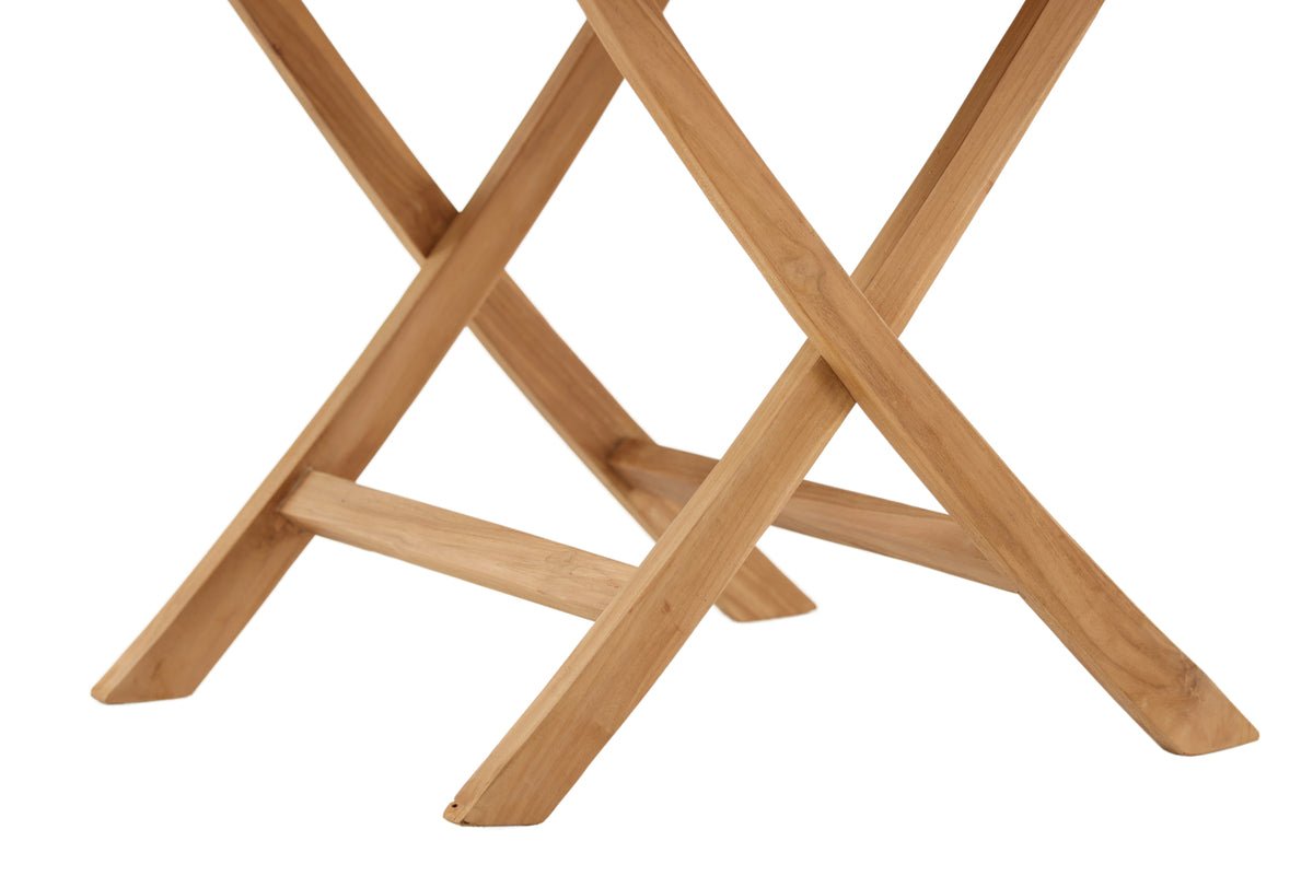 Garden table Oraya - a round dining table made of teak wood