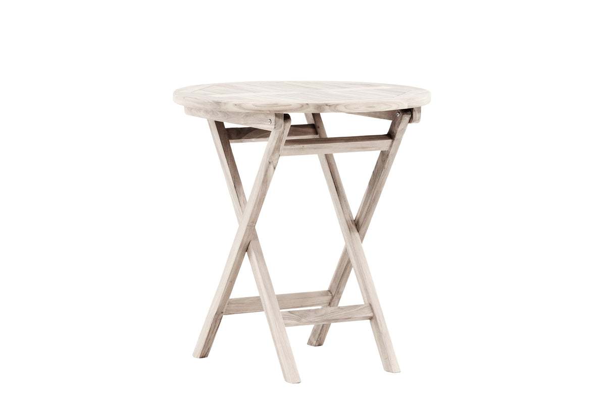 Coffee table Greek - Ø70 made of teak wood in White