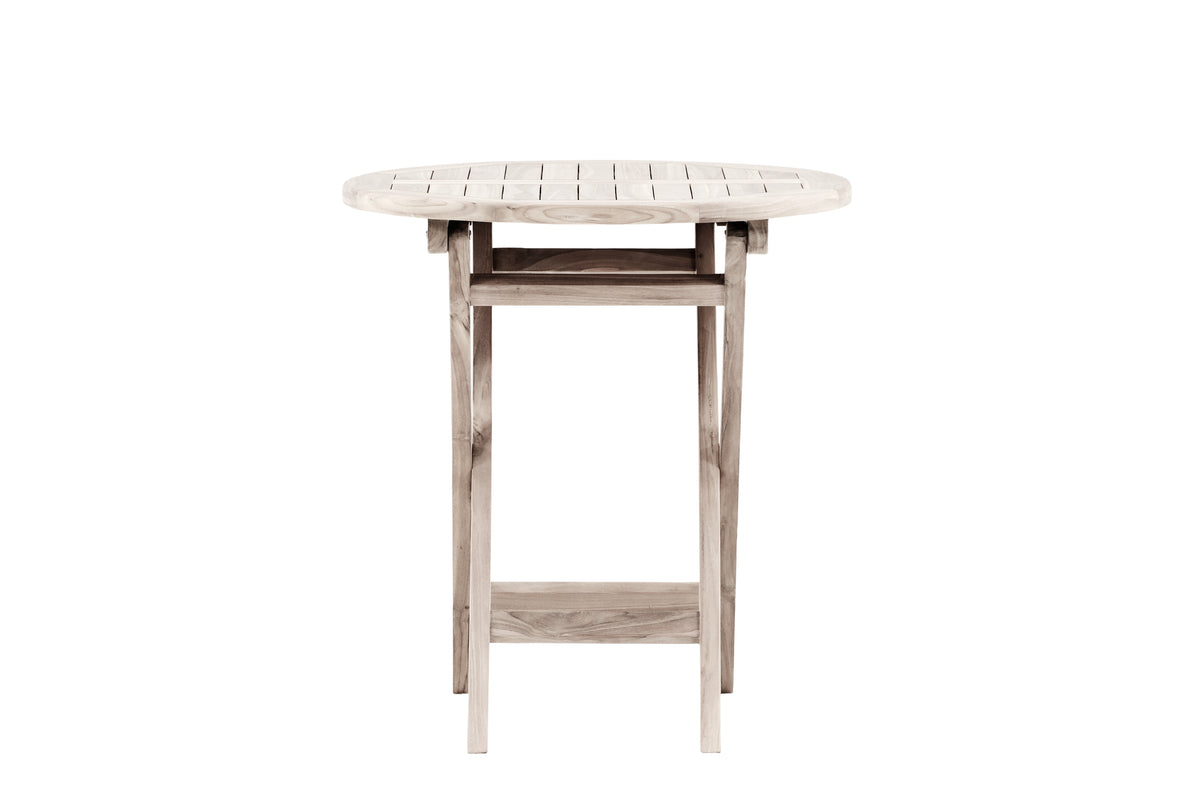 Coffee table Greek - Ø70 made of teak wood in White