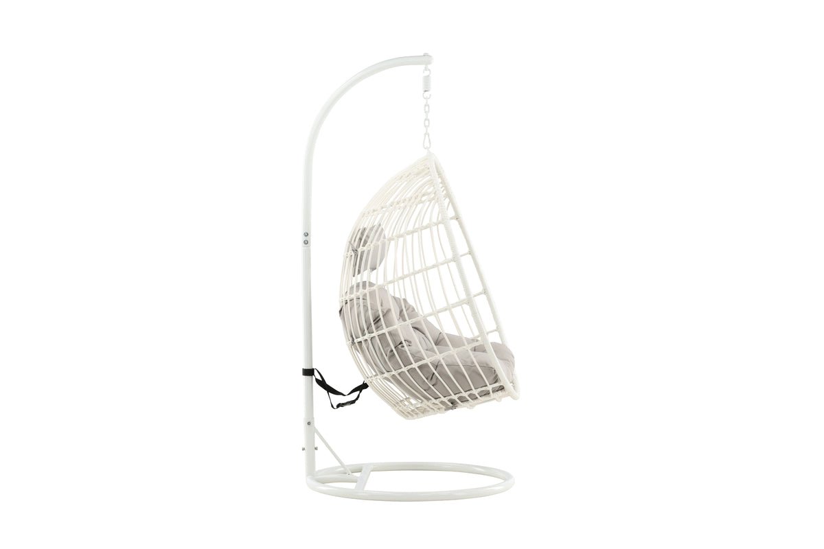Garden Hanging Chair Vegas - made of Rattan/Metal in White