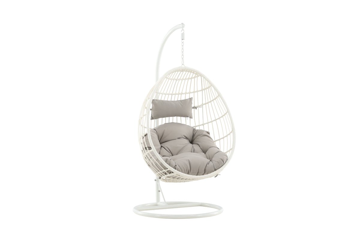 Garden Hanging Chair Vegas - made of Rattan/Metal in White