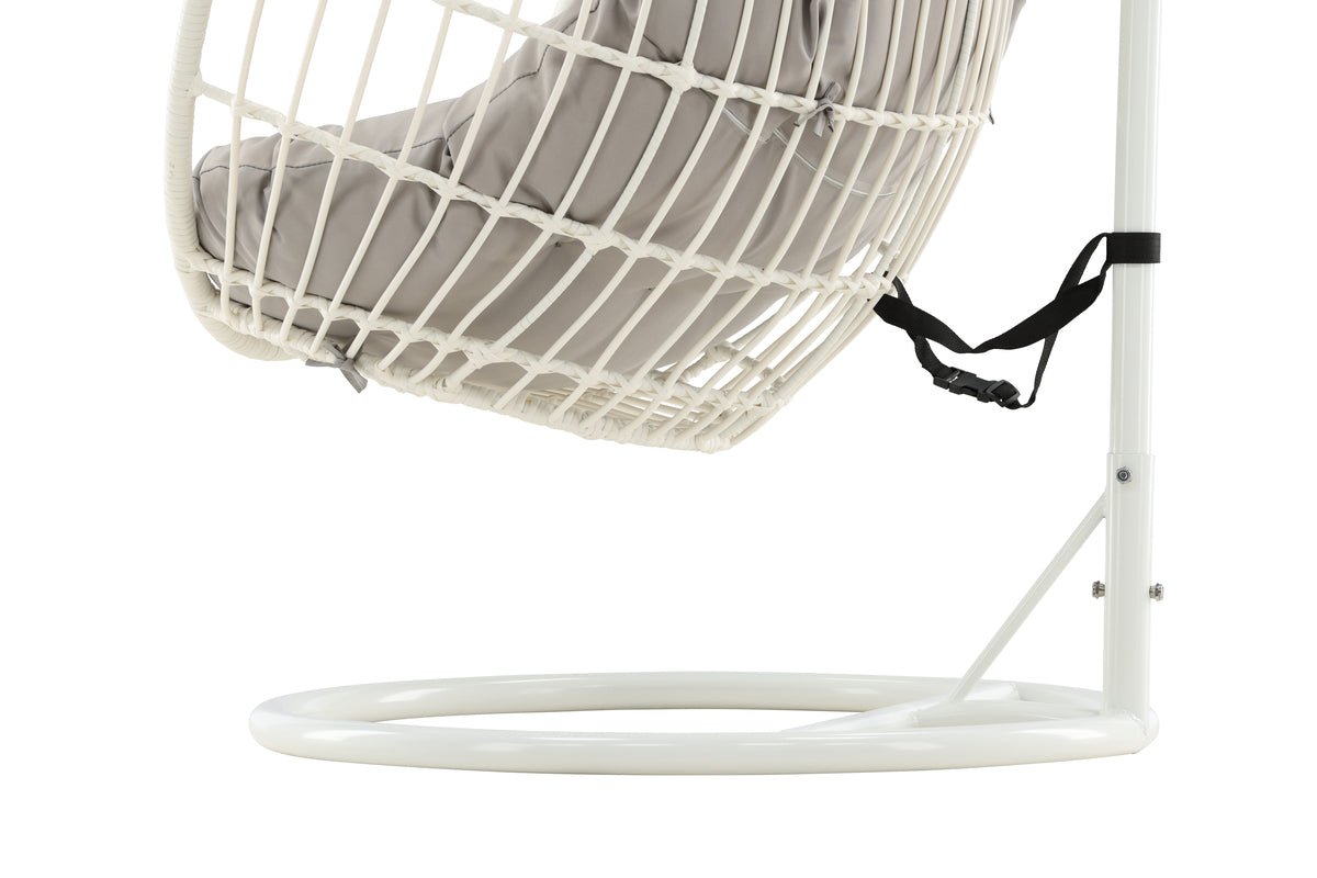Garden Hanging Chair Vegas - made of Rattan/Metal in White