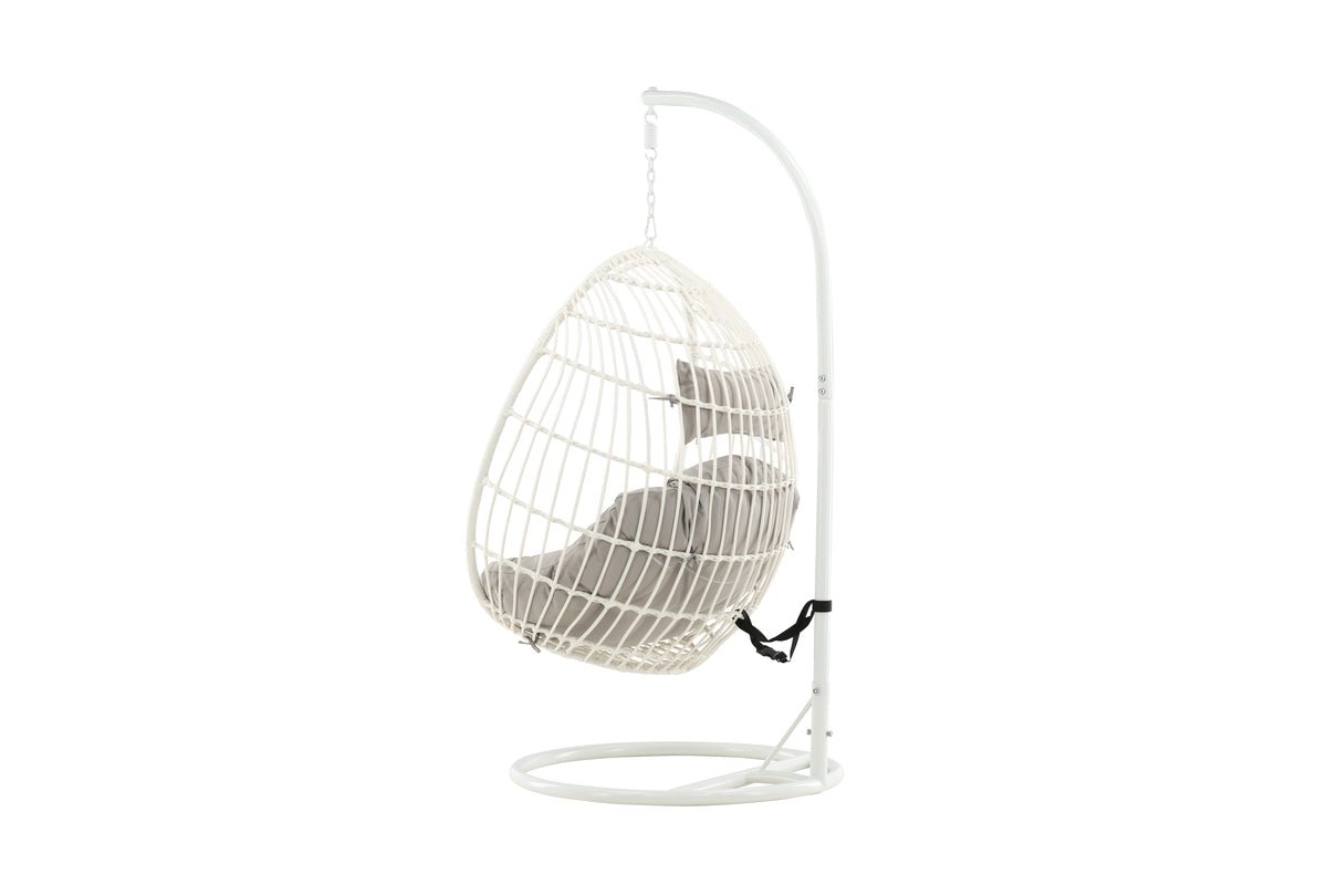 Garden Hanging Chair Vegas - made of Rattan/Metal in White