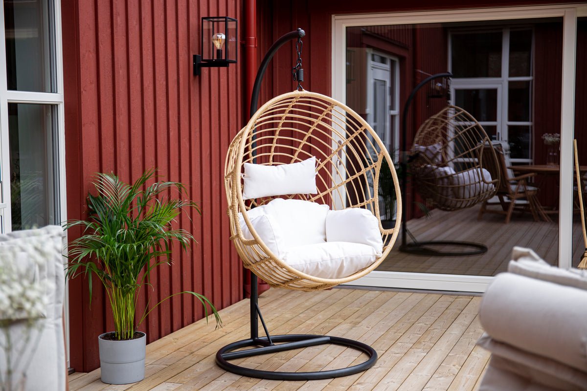 Garden Hanging Chair Mercy - made of Rattan/Metal in Natural Color