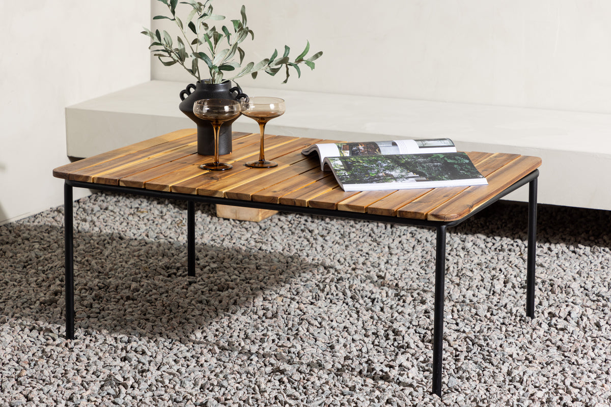 Garden Coffee Table Berit - With Tabletop Made of Acacia in Natural Look