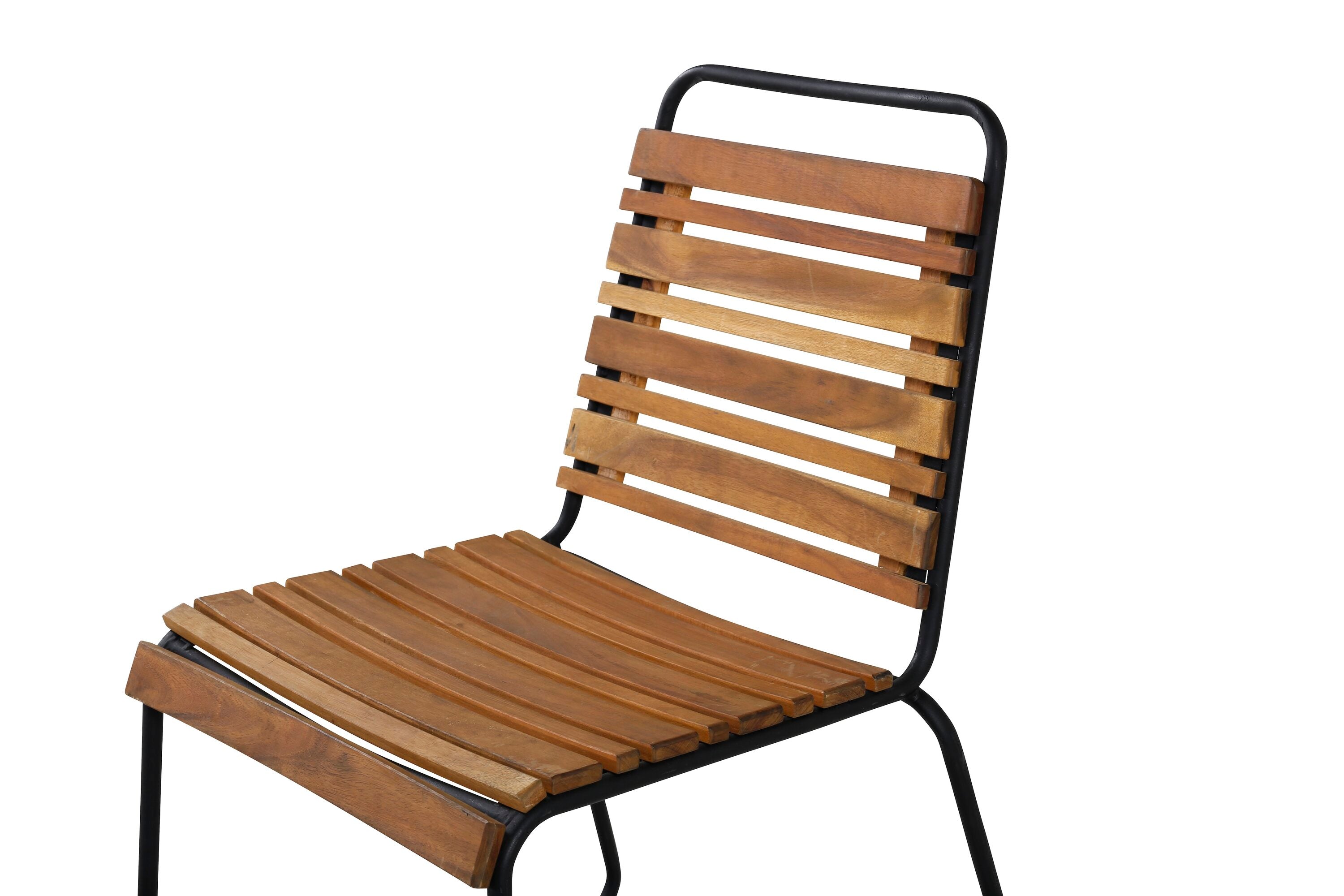 2-piece set - Garden chair Bali made of acacia/metal