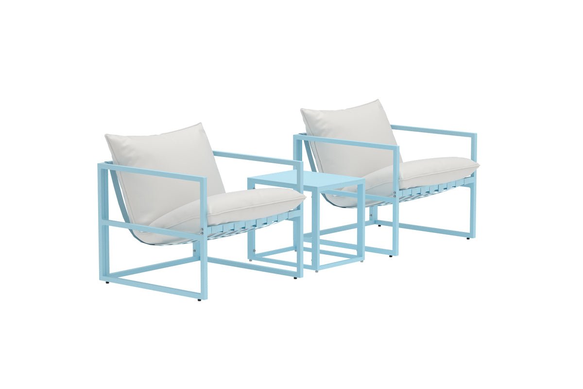 Garden Lounge Set Vero – 3-piece Set in Light Blue including Cushions