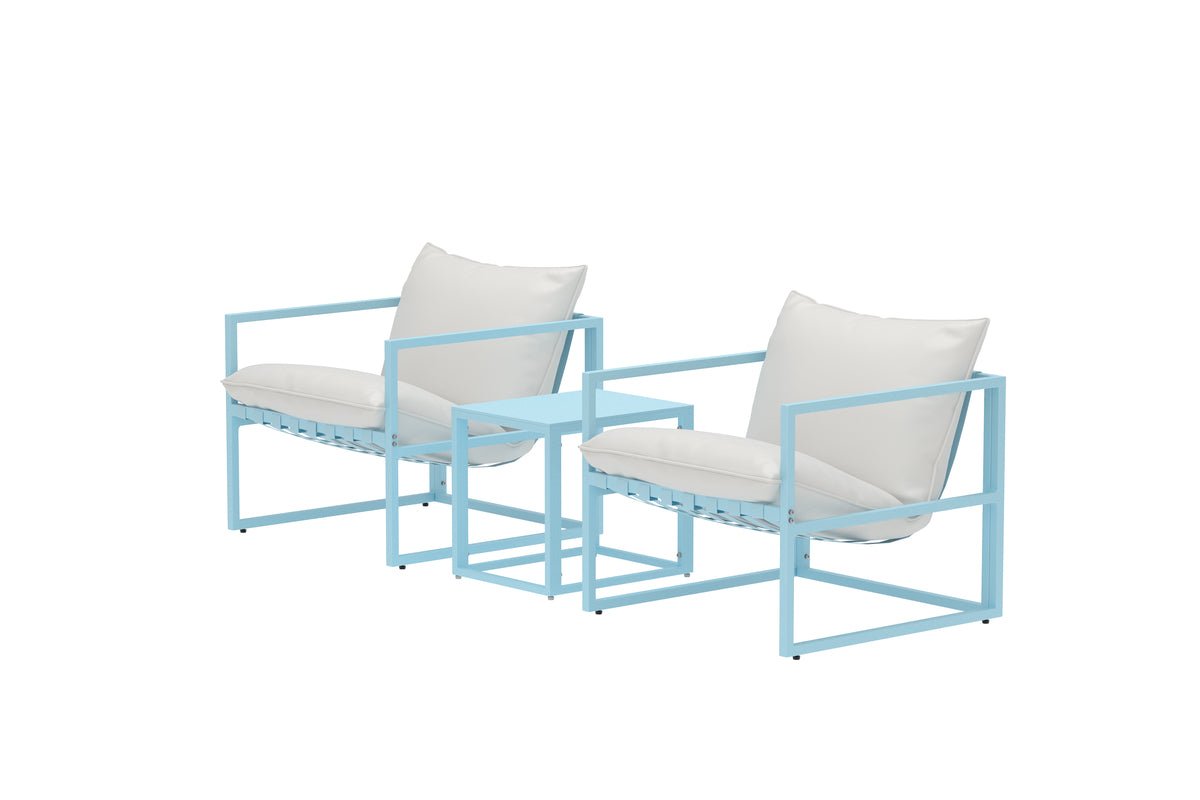 Garden Lounge Set Vero – 3-piece Set in Light Blue including Cushions