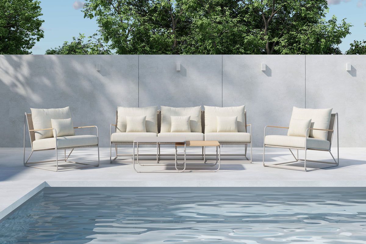 Garden Lounge Set Santorini – Weatherproof in Mediterranean Design with Cushions