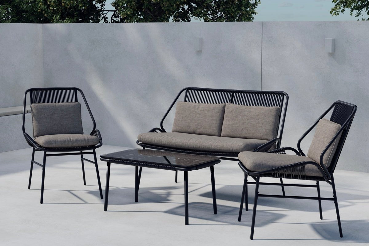 Garden Lounge Set Talora – 4-piece Set with Steel Chairs