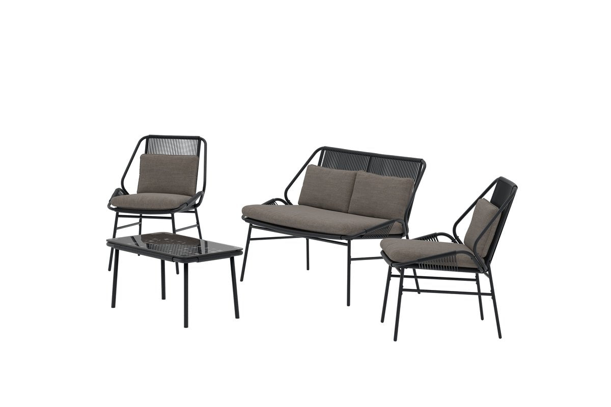 Garden Lounge Set Talora – 4-piece Set with Steel Chairs