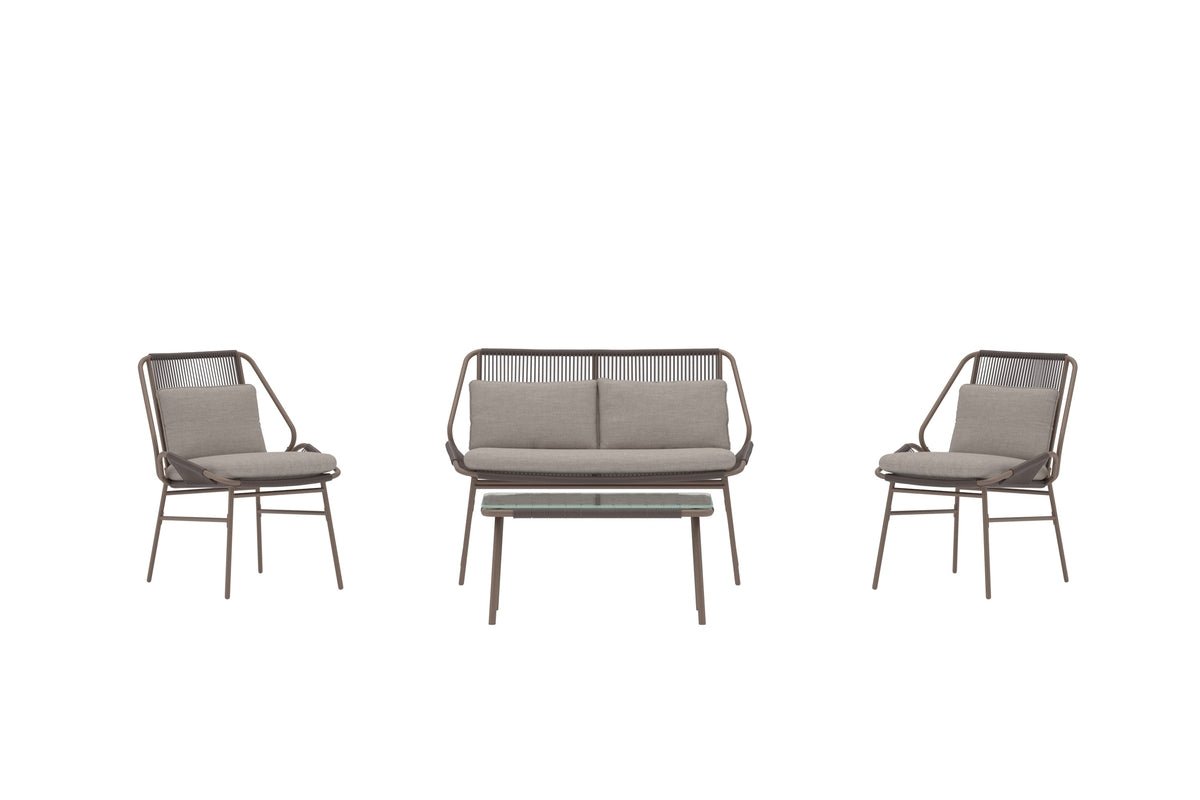 Garden Lounge Set Talora – 4-piece Set with Steel Chairs