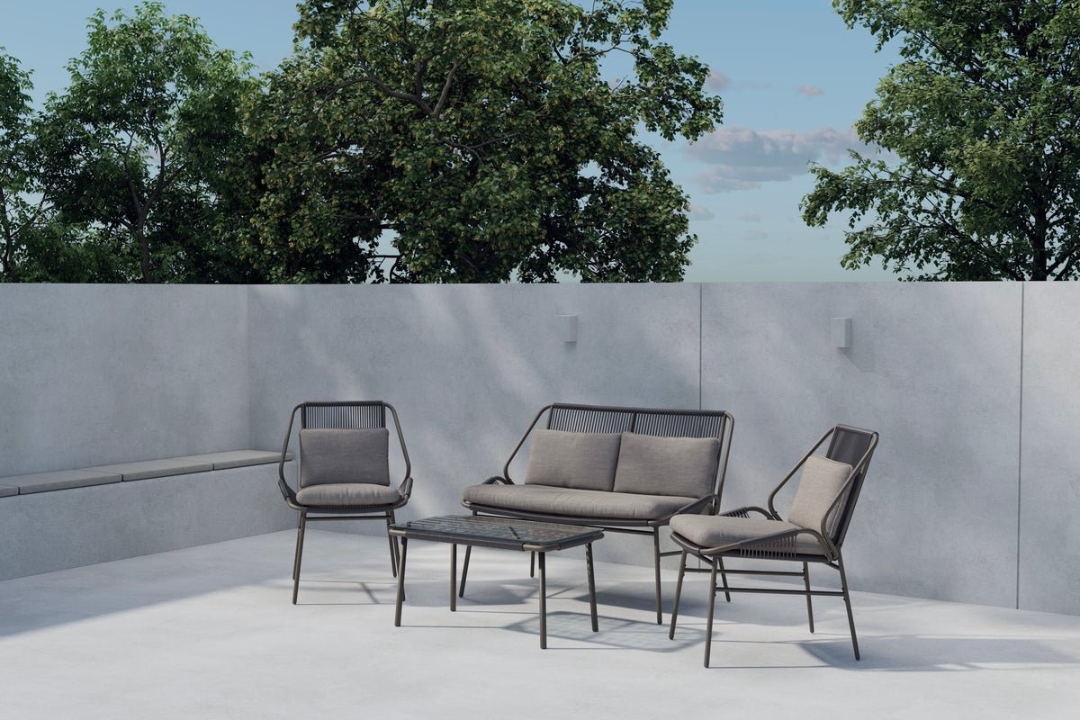 Garden Lounge Set Talora – 4-piece Set with Steel Chairs