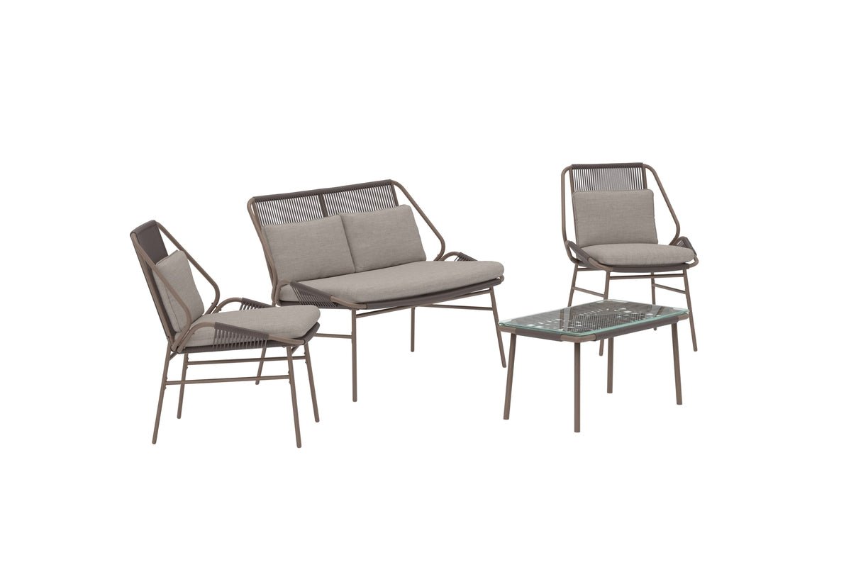 Garden Lounge Set Talora – 4-piece Set with Steel Chairs