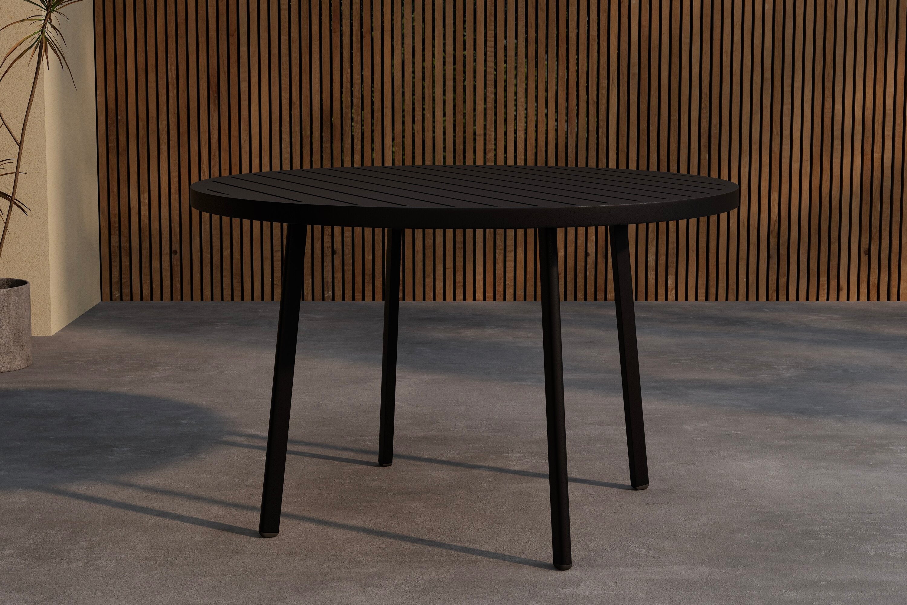 Garden Dining Table Yelara - in Black Aluminum