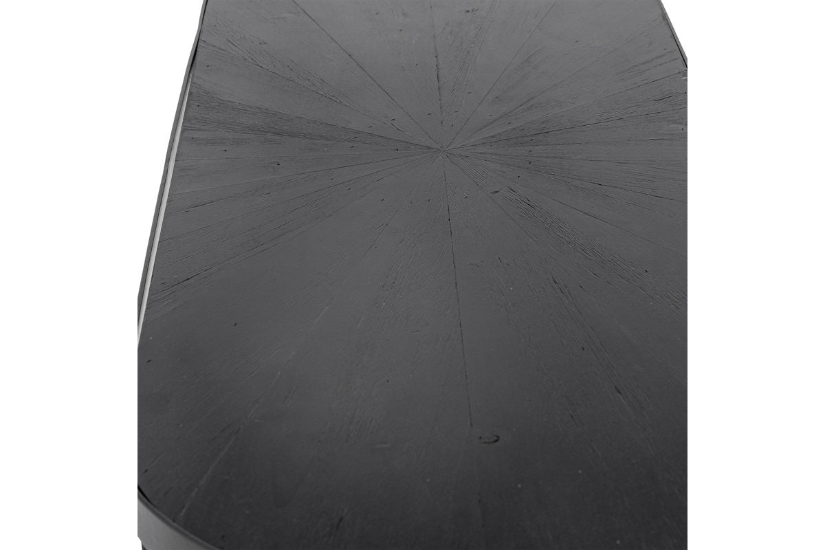 Console Table Elvo – Black Metal Design with Oval Tabletop