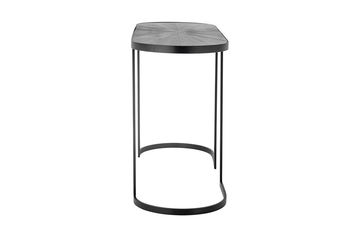 Console Table Elvo – Black Metal Design with Oval Tabletop