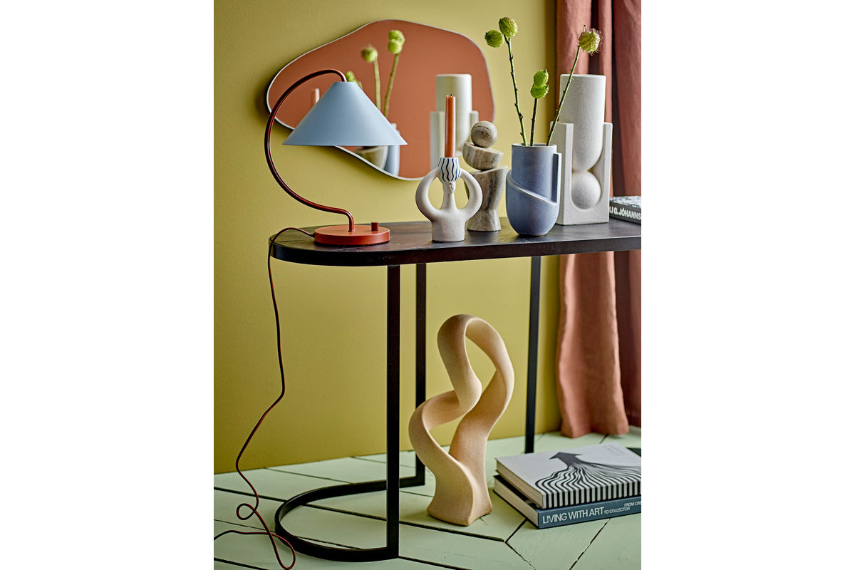 Console Table Elvo – Black Metal Design with Oval Tabletop