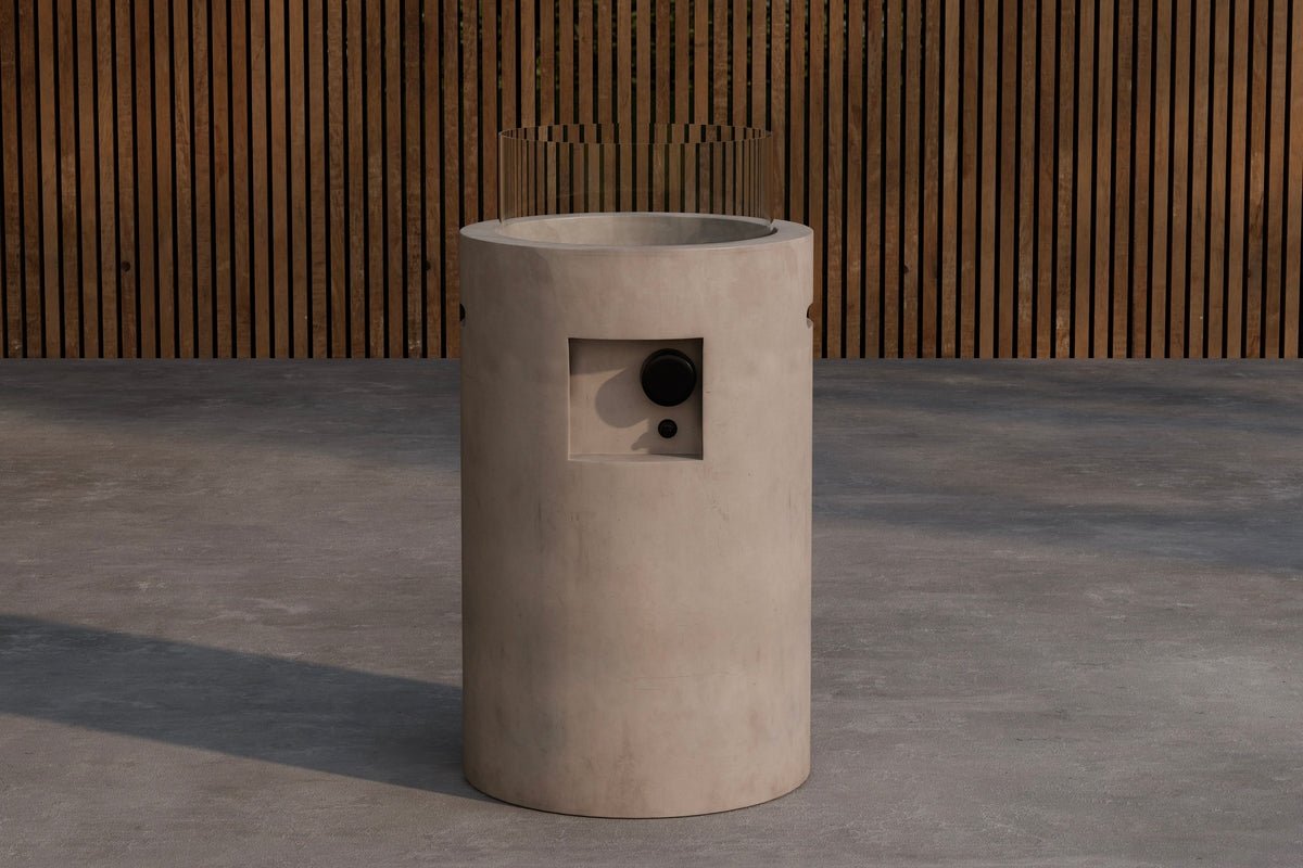 Feuerstelle Kiva - in zylindrischer Form und aus robustem Faserzement