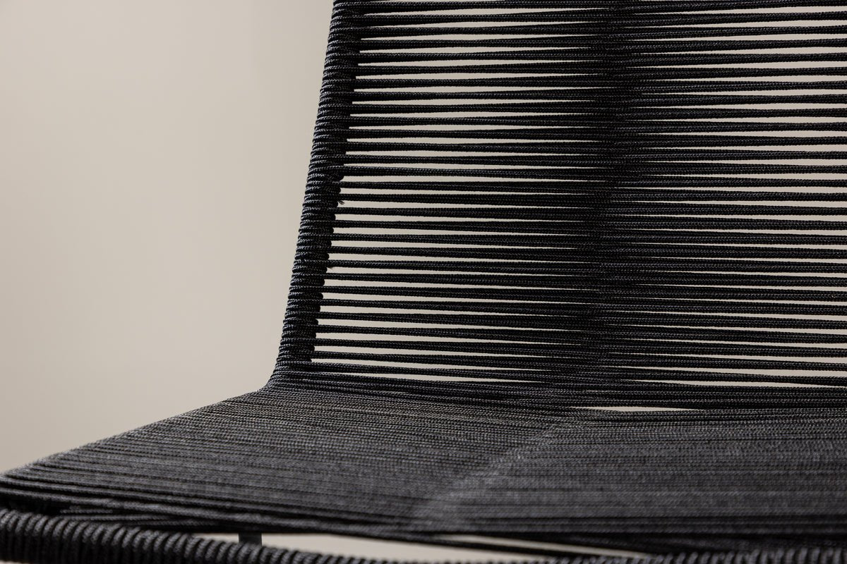 Garden chair Mirava - in Black with polyester cord